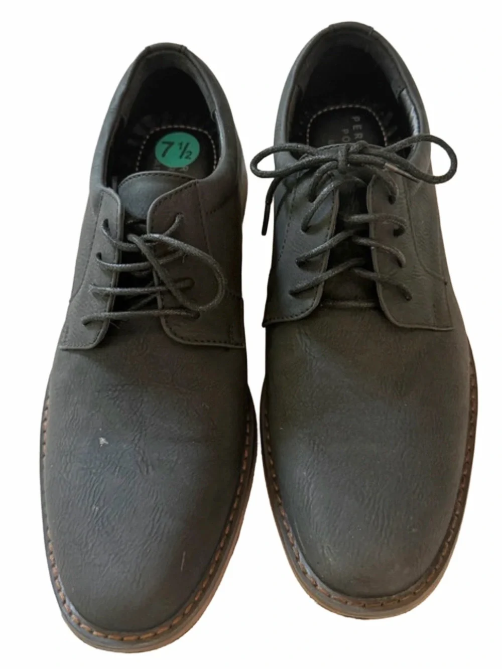 Perry Ellis Men's Black Lace-Up Casual Dress Oxfords men 7.5 portfolio foam